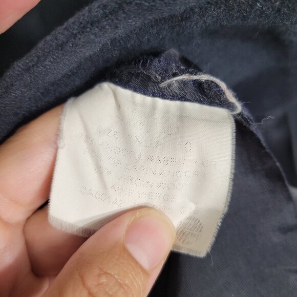 Peter Nygard Dark Navy Blue Double Breasted Pea Coat Flap Wool Blend Pocket 10 - Picture 6 of 11